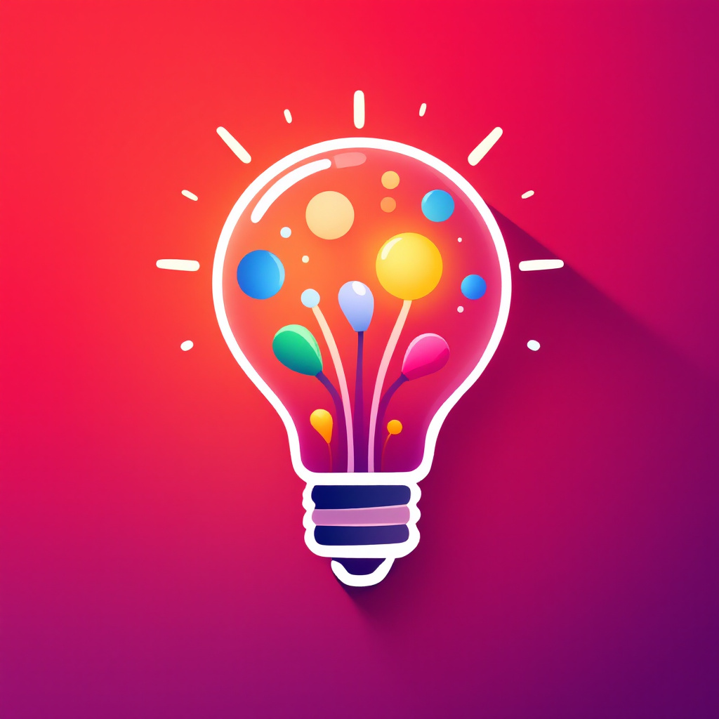 Freepik app logo a vibrant lightbulb emitting colorful ide 53635